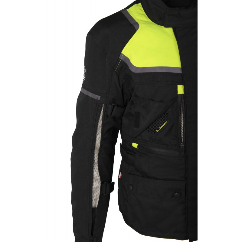 Pánská textilní třívrstvá bunda na motorku MBW ADVENTURE EVO JACKET YELLOW