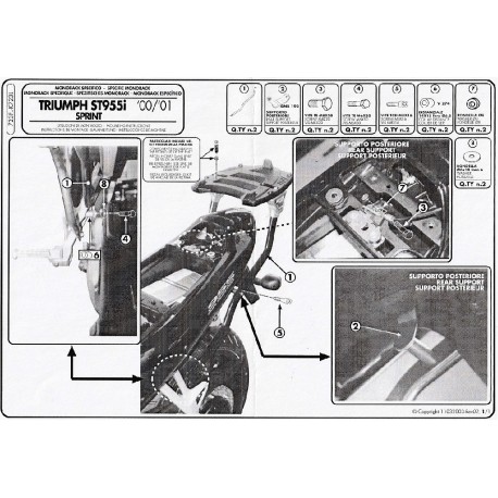 KAPPA K723L nosič kufru TRIUMPH ST 955 Sprint (00-01)