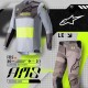 kalhoty TECHSTAR limitovaná edice AMS, ALPINESTARS (šedá/černá/žlutá fluo)