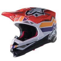 přilba SUPERTECH S-M10 edice TROY LEE DESIGNS, ALPINESTARS (oranžová/žlutá/fialová/bílá/černá)