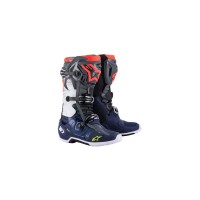 boty TECH 10, ALPINESTARS (šedá/modrá/červená/bílá)