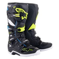 boty TECH 7, ALPINESTARS (černá/bílá/žlutá fluo/tmavě modrá) 2024