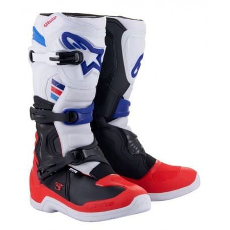 boty TECH 3, ALPINESTARS (bílá/černá/modrá/červená) 2025