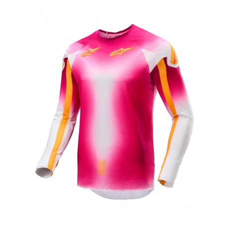 dres SUPERTECH SX AFD limitovaná edice MIG, ALPINESTARS (růžová fluo/bílá/oranžová) 2025