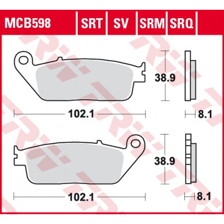 Brzdové destičky TRW Standard MCB598