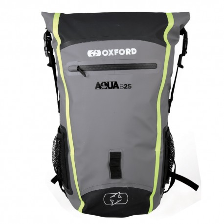 Vodotěsný batoh OXFORD Aqua B25 (černá/šedá/žlutá fluo 25L)