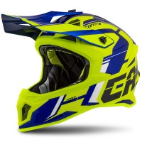 Motokrosová přilba CASSIDA Cross Pro 2 Contra (žlutá fluo, modrá perleť, černá, bílá)