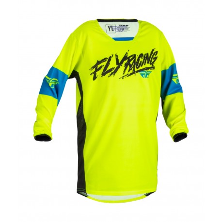 Dětsky motokrosový dres FLY RACING Kinetic Khaos (bílá, modrá, oranžová)